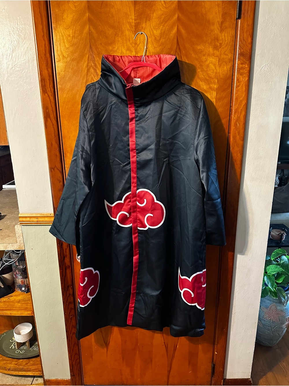 Naruto Akatsuki  Cosplay Cloak with Red Cloud Accents